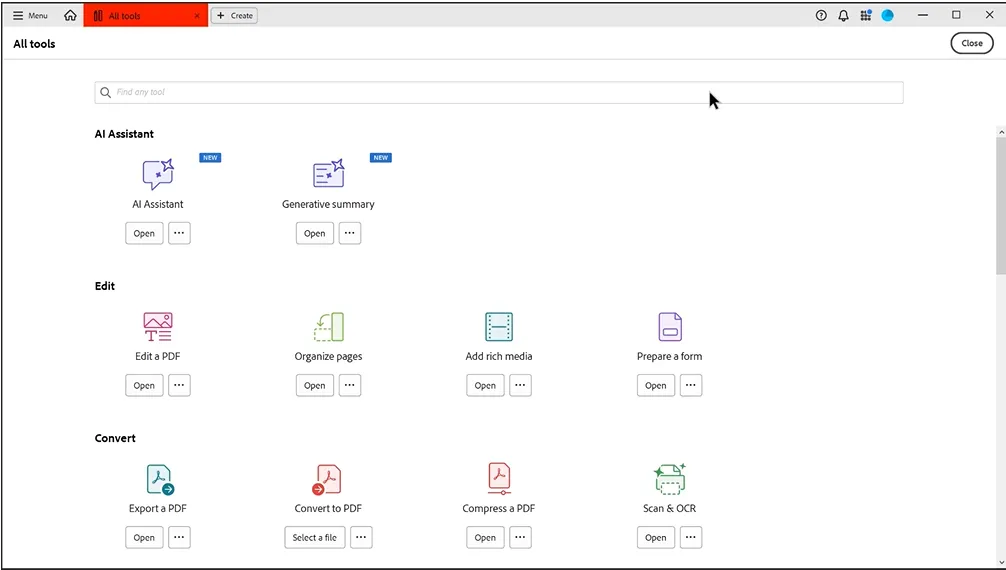 Adobe Acrobat Pro 2026 interface screenshot