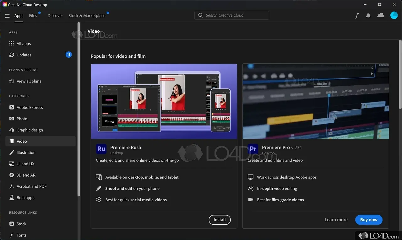 Adobe Creative Cloud 2025 workspace screenshot