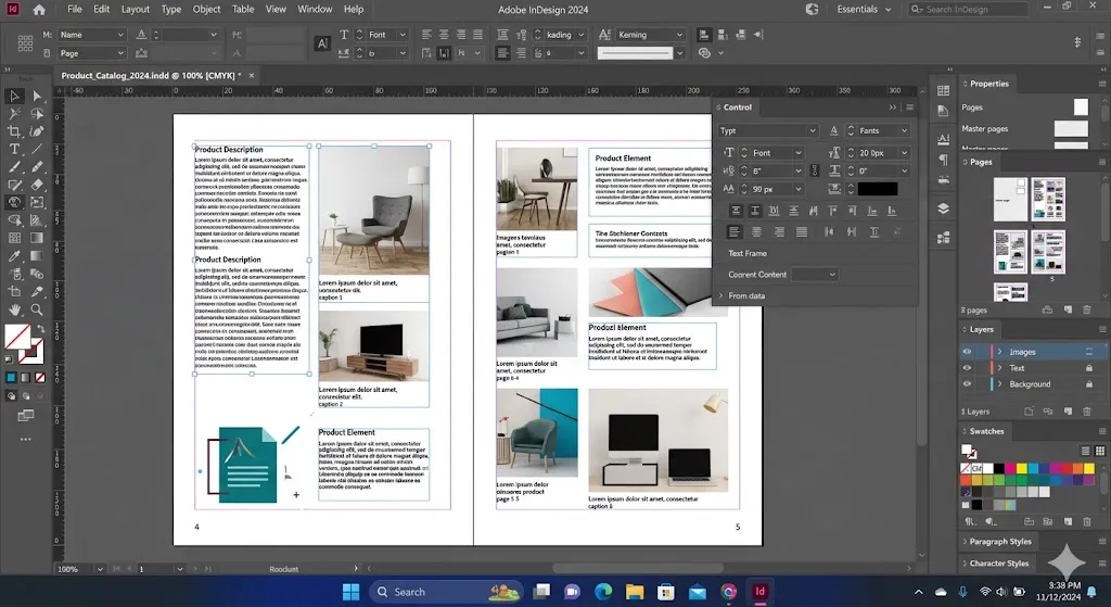 Adobe InDesign 2024 workspace screenshot