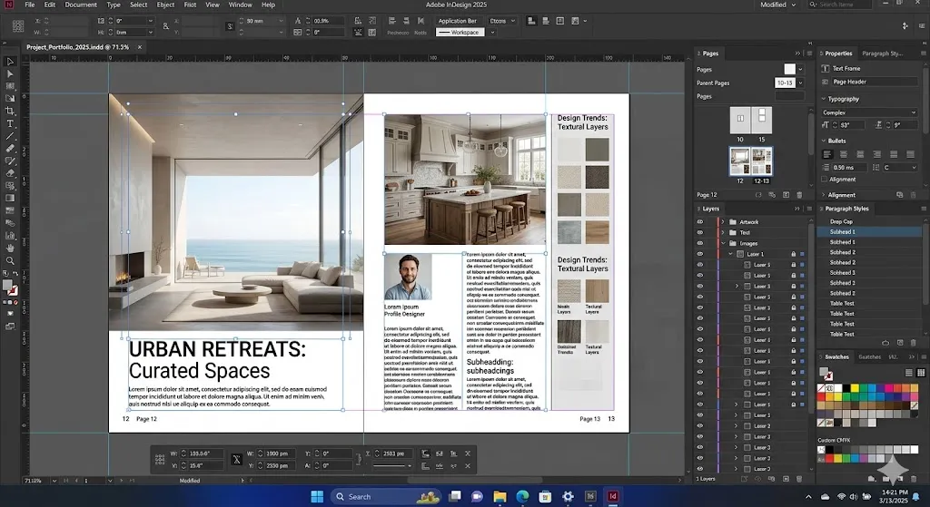 Adobe InDesign 2025 project screenshot