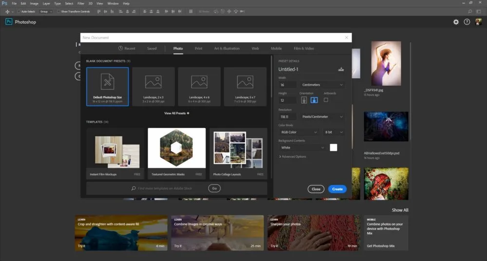 Adobe Photoshop 2017 interface screenshot