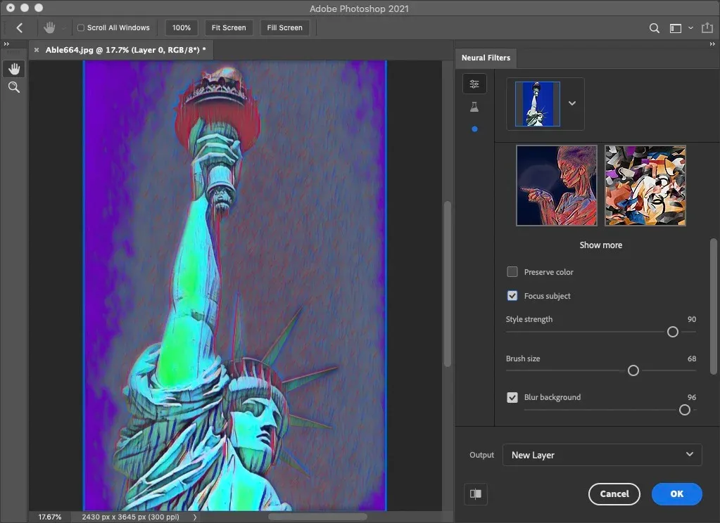 Adobe Photoshop 2021 workspace screenshot